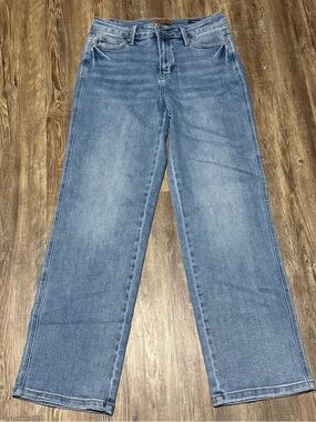 Judy Blue Straight Fit Jeans Women's 9/29 High Rise Medium Wash Stretch Denim